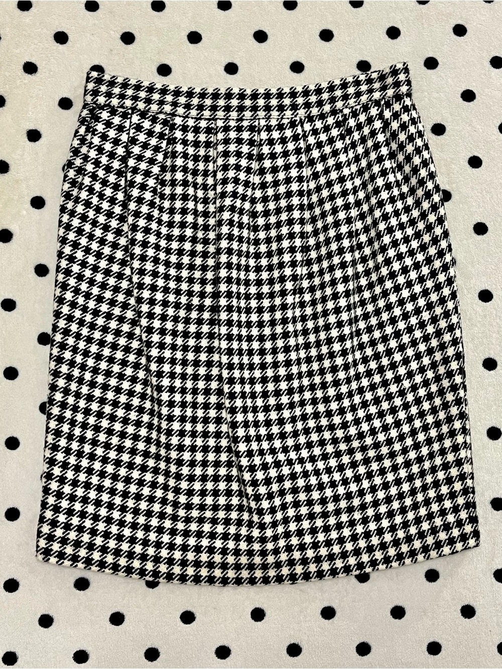 Valentino Boutique Vintage Houndstooth Wool Blend Pencil Skirt Size 10